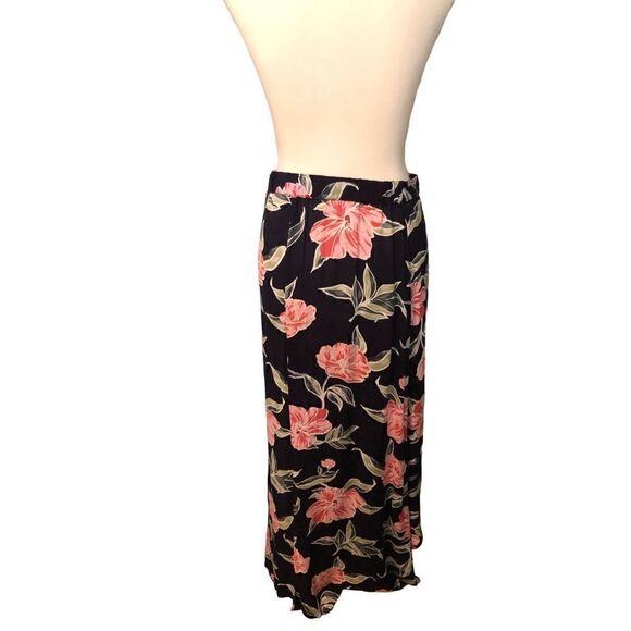 Japna navy floral wrap asymmetrical skirt - Picture 5 of 6